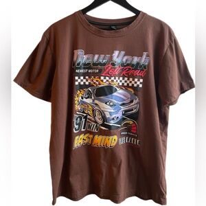 ROMWE Brown New York Graphic Tee